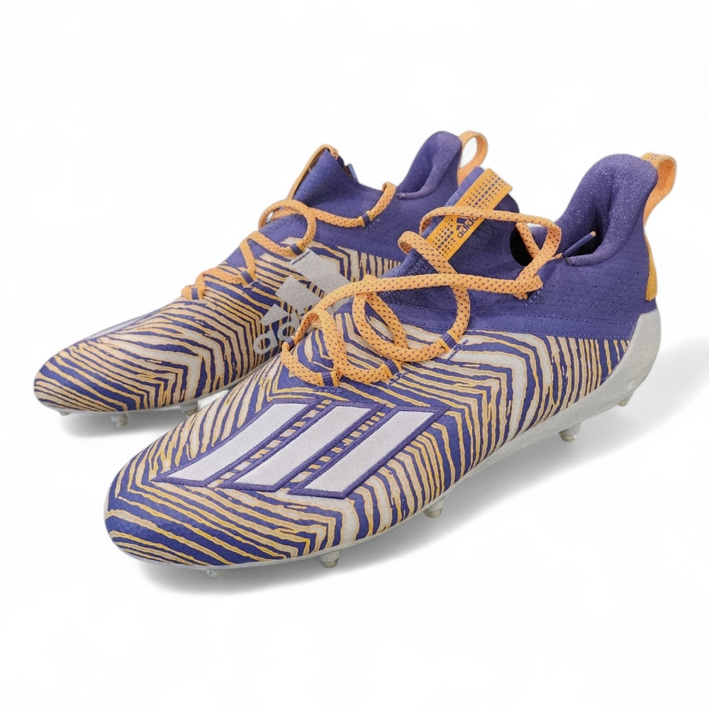 NEW Adidas Adizero Football Cleats Men’s Size 14 Purple Yellow NWT - Picture 3 of 9